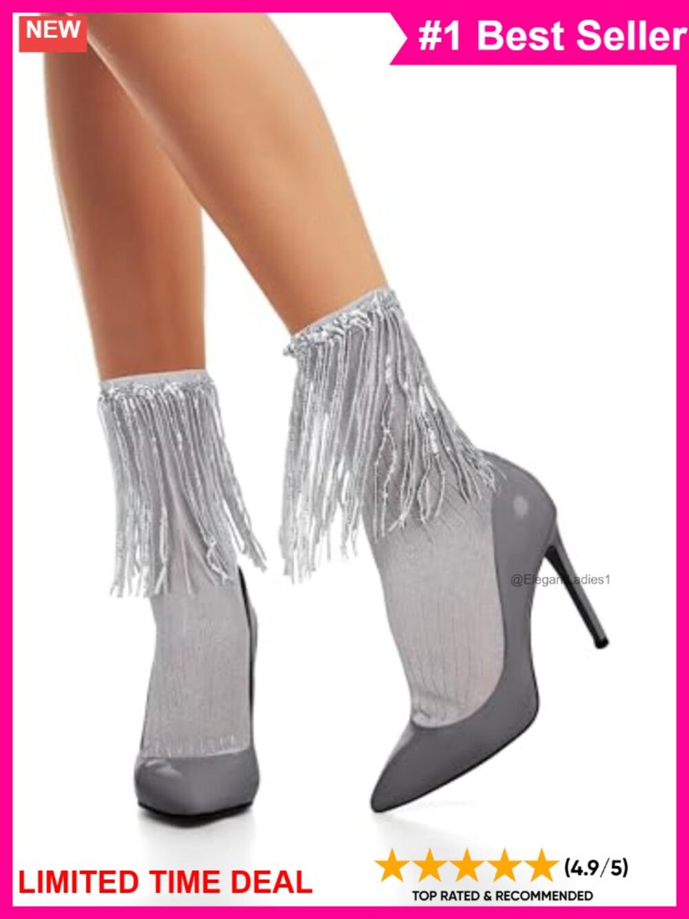 Sparkly Sequin Ruffle Crew Socks Glitter Frilly Party Socks Cotton Blend